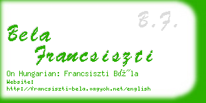 bela francsiszti business card